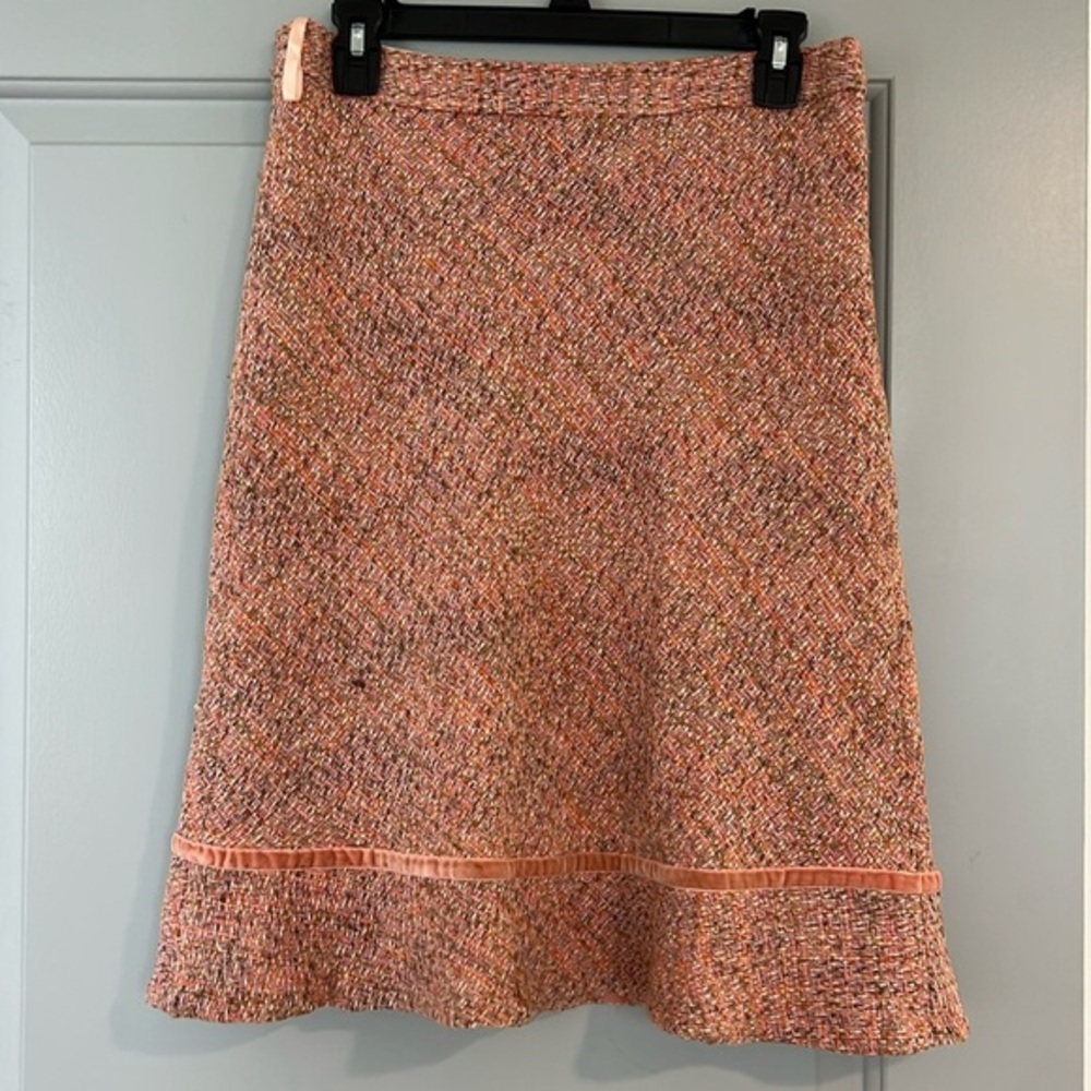 Gap Women 6 Pink‎ Tweed Skirt Wool Blend